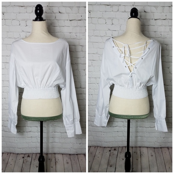 Few Moda Tops - Few Moda New York Semi Cropped Blouse | White
